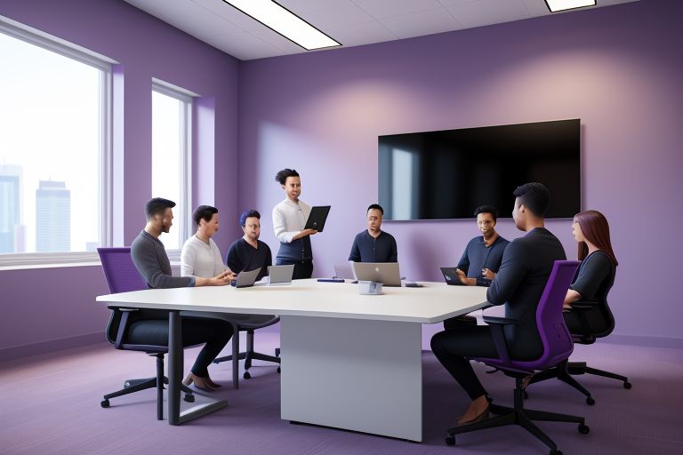 Employees in a meeting